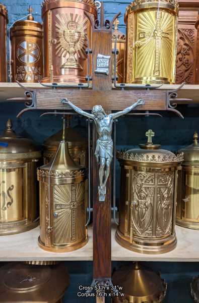 Hammered-Iron-Reinforced-Wooden-Crucifix-and-Metal-Corpus